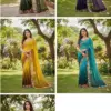 Kc 38 Georgette Sequence Thread Worked Party Wear Saree Collection