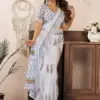 Meera 328 Linen Printed Ready to Wear Fancy Saree Collection