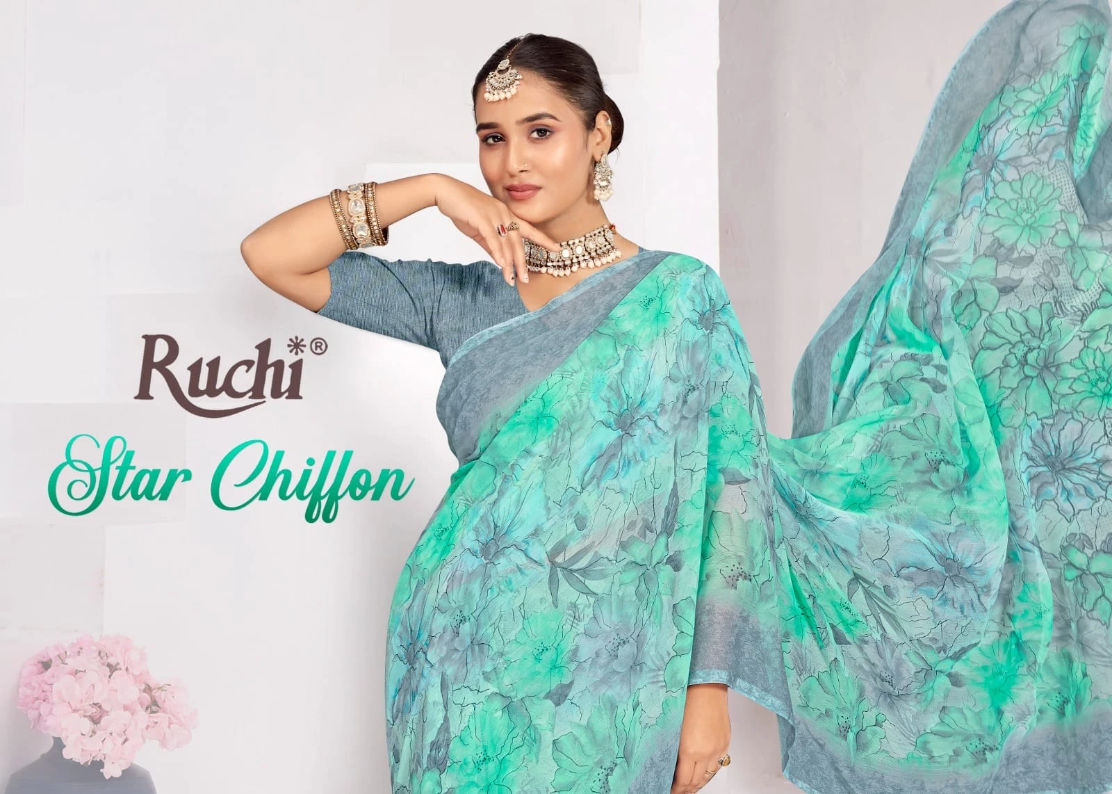 Ruchi Star Chiffon 224 Chiffon Printed Casual Wear Saree Collection