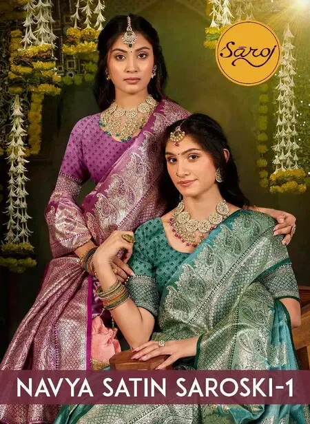 Saroj Navya Satin Saroski Vol 1 Silk Festival Saree Collection