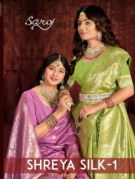 Saroj Shreya Silk Vol 1 Silk Wedding Wear Saree Collection