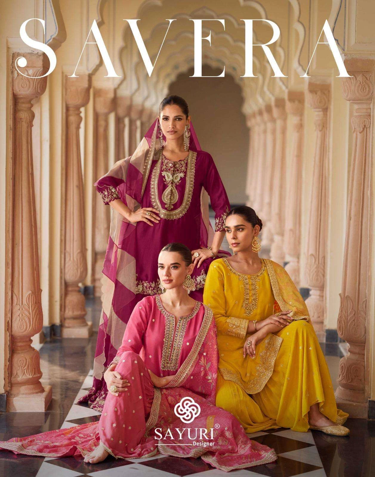 Sayuri Designer Savera Silk with Embroidered Work Wholesale Top Sharara and Dupatta Collection