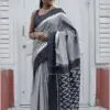 Scmg Shweta Linen Woven Ikkat Saree Collection