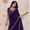 Sethnic Swayam Metallic Velvet Sequence Zari Work Saree Collection