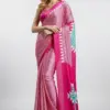 Sf Temple Japan Satin Ajrakh Printed Fancy Saree Collection
