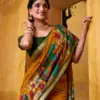 Taraa L 7048 Viscose Chanderi Kalamkari Printed Fancy Saree Collection