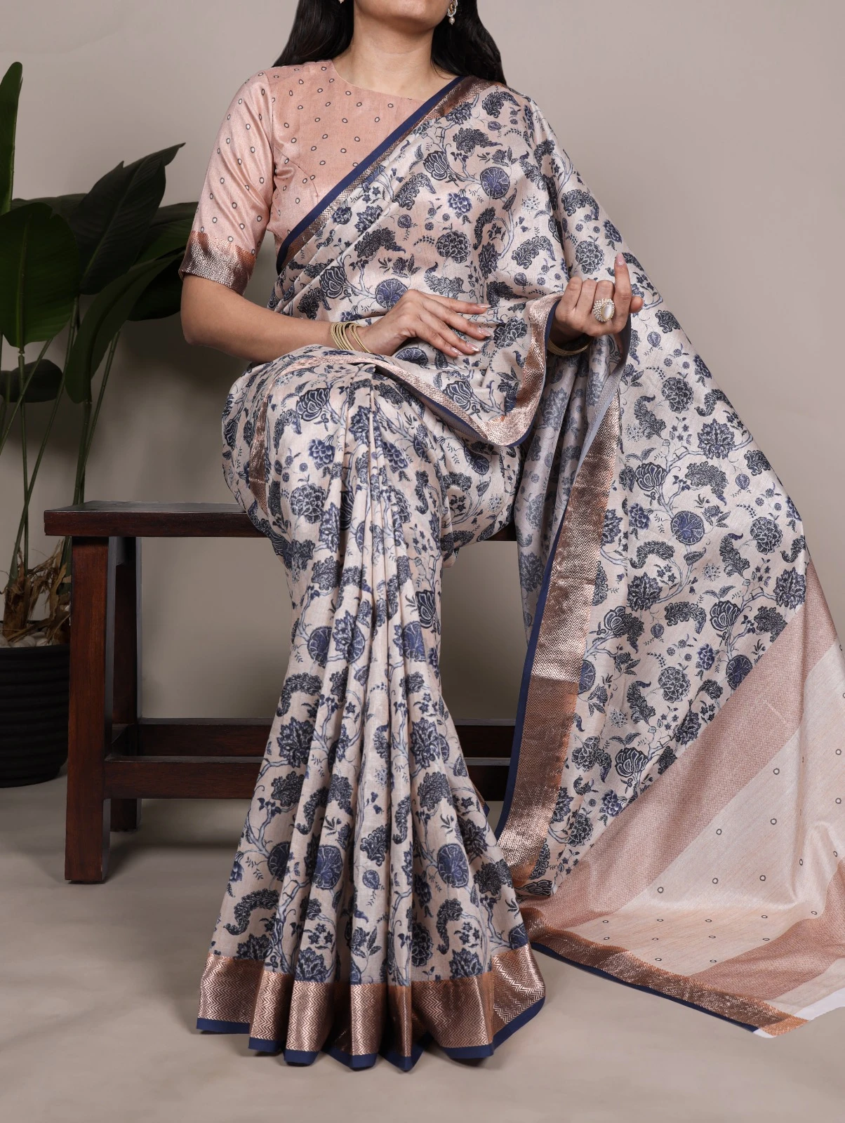 Taraa L 7055 Tussar Silk Printed Fancy Saree Collection
