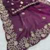 Vt 6083 T Fandy Satin Embroidery Worked Premium Saree Collection