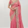 Vt 818 T Premium Fandy Satin Embroidery Saree Collection
