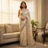 Ds Beed 07 Gold Beeds Sequence Wedding Wear Saree
