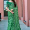 Kashvi Saraswati Dull Moss Brasso with Work Saree Collection