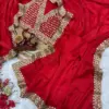 Kc 2084 Red Color Sequins Festival Special Saree
