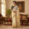 Kc 873 Premium Gold Crush Embroidery Saree Collection