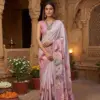 Kc 909 Satin Georgette with Hand Print Designer Saree