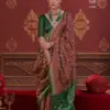 Kreshva Kalki Silk Ikkat Design with Hand Marmo Finish Saree Collection