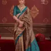 Kreshva Kalki Silk Ikkat Design with Hand Marmo Finish Saree Collection