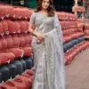 Lt Jimmy Vol 6 Cloud with Fancy Embroidery Work Saree Collection