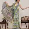Maahi 216 Linen Printed with Zari Lace Saree Collection