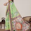 Maahi 216 Linen Printed with Zari Lace Saree Collection