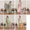 Maahi 216 Linen Printed with Zari Lace Saree Collection