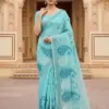 Mahek 214 Linen Cotton Embroidery Stylish Saree Collection
