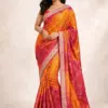 Mahek 215 Chinon Silk Bandhani Codding Stylish Saree Collection