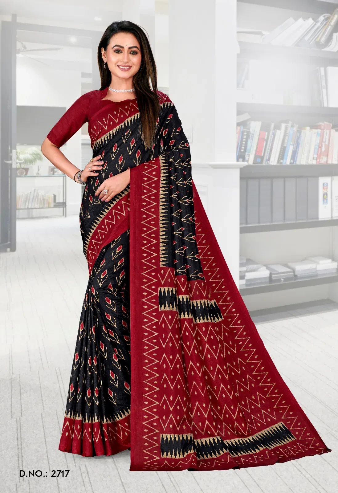 Malgudi Silk Vol 27 Nx Cracle Silk Printed Uniform Saree