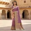 Mb 12 Satin Golden Butta Motifs Festival Saree Collection