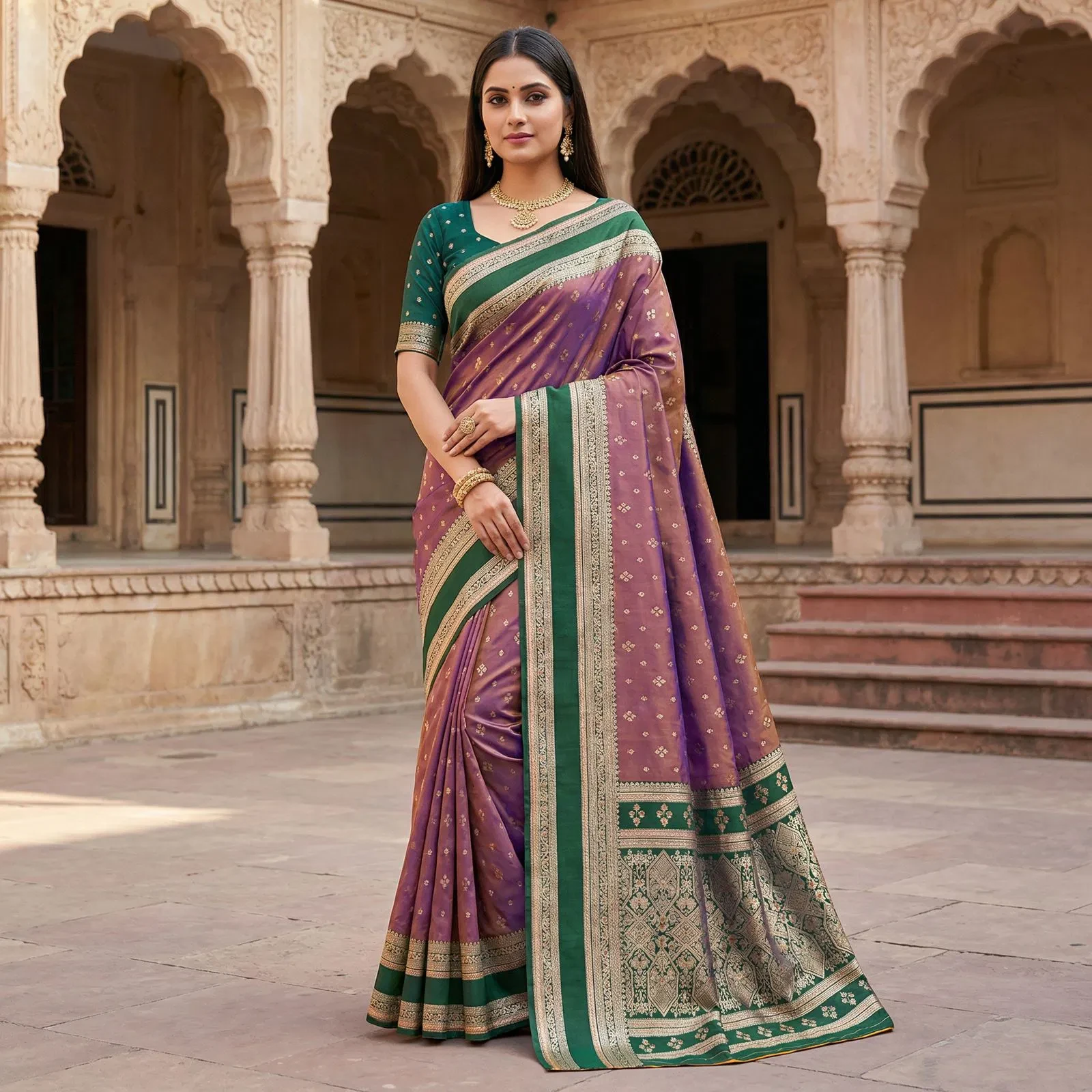 Mb 3326 Banarasi Silk Zari Weaving Traditional Saree Collection