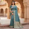 Mb 8 Satin Silk Golden Butta Woven Saree Collection