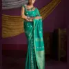 Rajtex Kanthkala Indigo Satin Silk Festival Wear Saree Collection