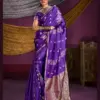 Rajtex Kanthkala Indigo Satin Silk Festival Wear Saree Collection