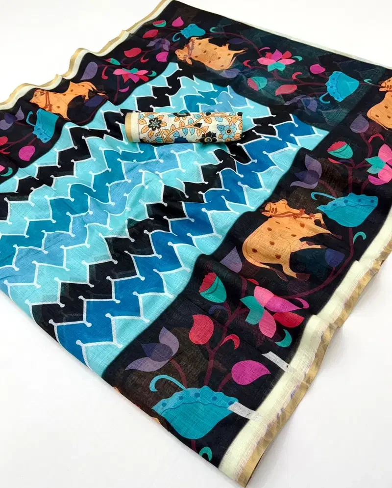 Rajyog Leena 346001 to 346007 Soft Linen Zari Border Fancy Saree Collection