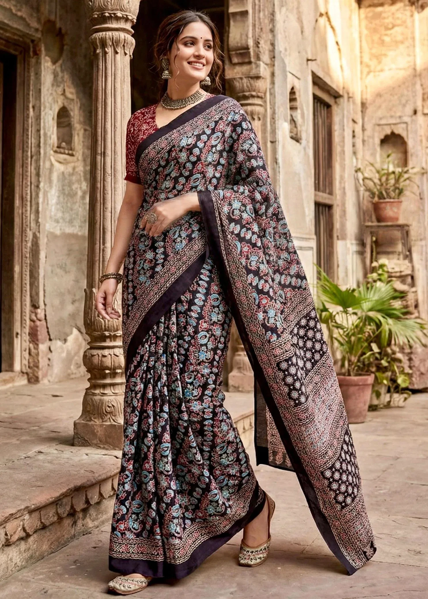 Scdf Bagru N Fancy Cotton Casual Wear Saree Collection