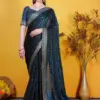 Swarosk Delta Paan Lycra with Lace Border Party Wear Saree Collection
