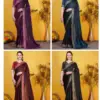 Swarosk Delta Paan Lycra with Lace Border Party Wear Saree Collection