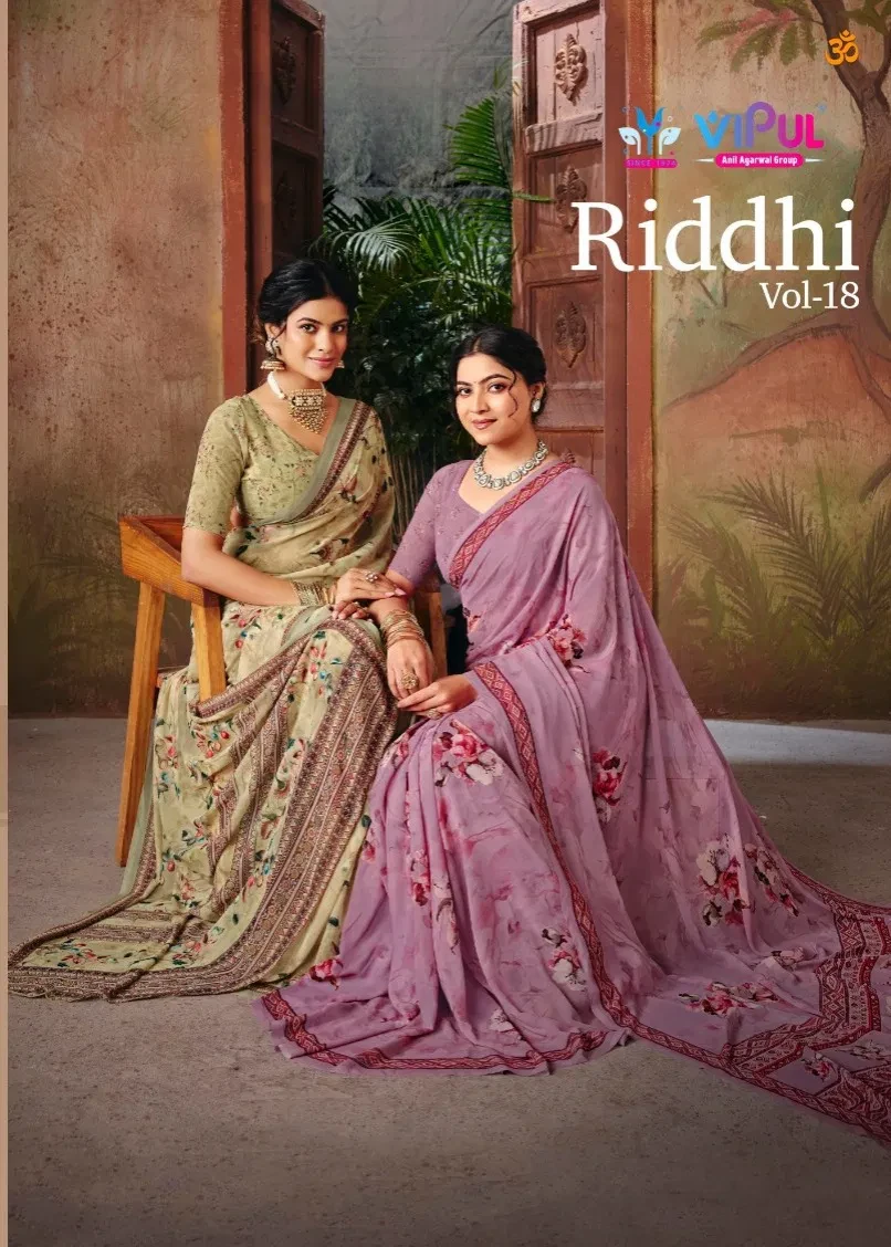 Vipul Riddhi Vol 18 Georgette Digital Print Casual Wear Saree Collection