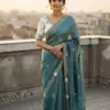 Vt 811 T Gold Crush Embroidery with Multi Threaded Designer Saree Collection