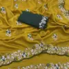 Vt 834 T Soft Vichitra Silk Thread Work Designer Saree Collection