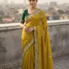 Vt 834 T Soft Vichitra Silk Thread Work Designer Saree Collection