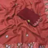 Ah New Rosewood Georgette Embriodery Worked Party Wear Saree Collection
