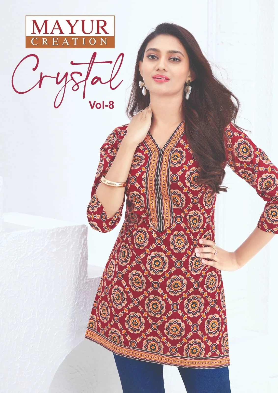 Mayur Crystal Vol 8  Heavy Cotton Wholesale Kurti Collection