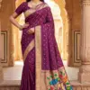 Mb 14 a Lustrous Organza Silk Woven Butti Motifs Work Saree Collection