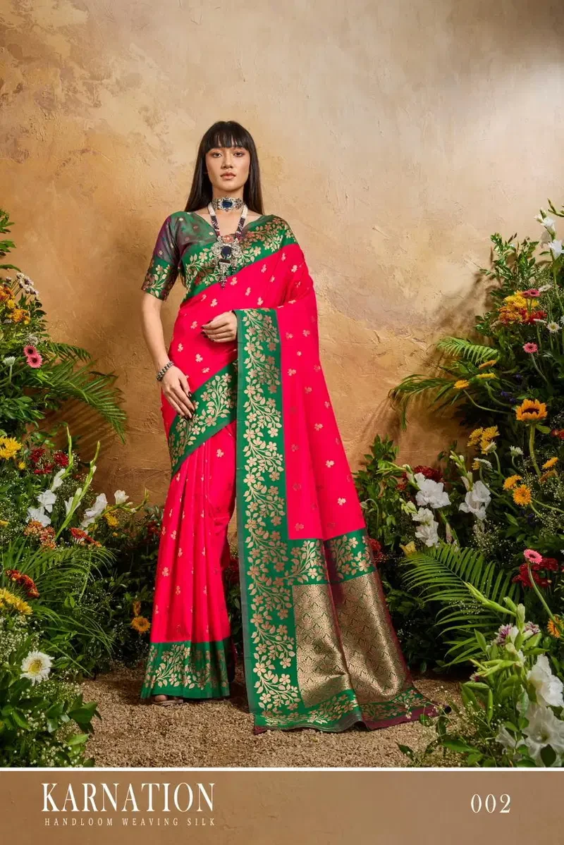 Rajtex Karnation Handloom Weaving Silk Saree Collection