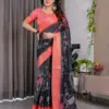 Shc 01 to 07 Pure Handloom Linen Floral Printed Saree Collection
