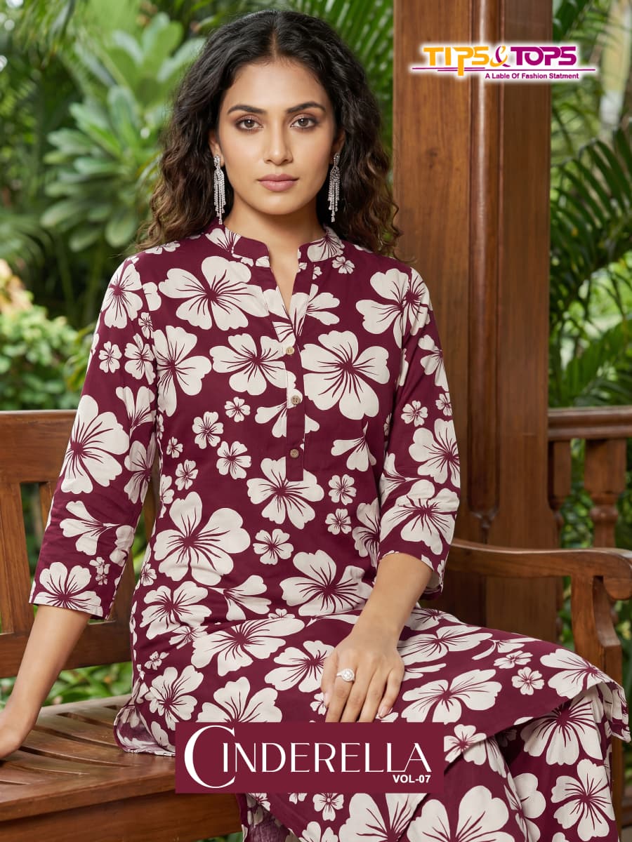 Tips And Tops Cinderella Vol 7 Rayon Printed Wholesale Co-Ord Set Collection