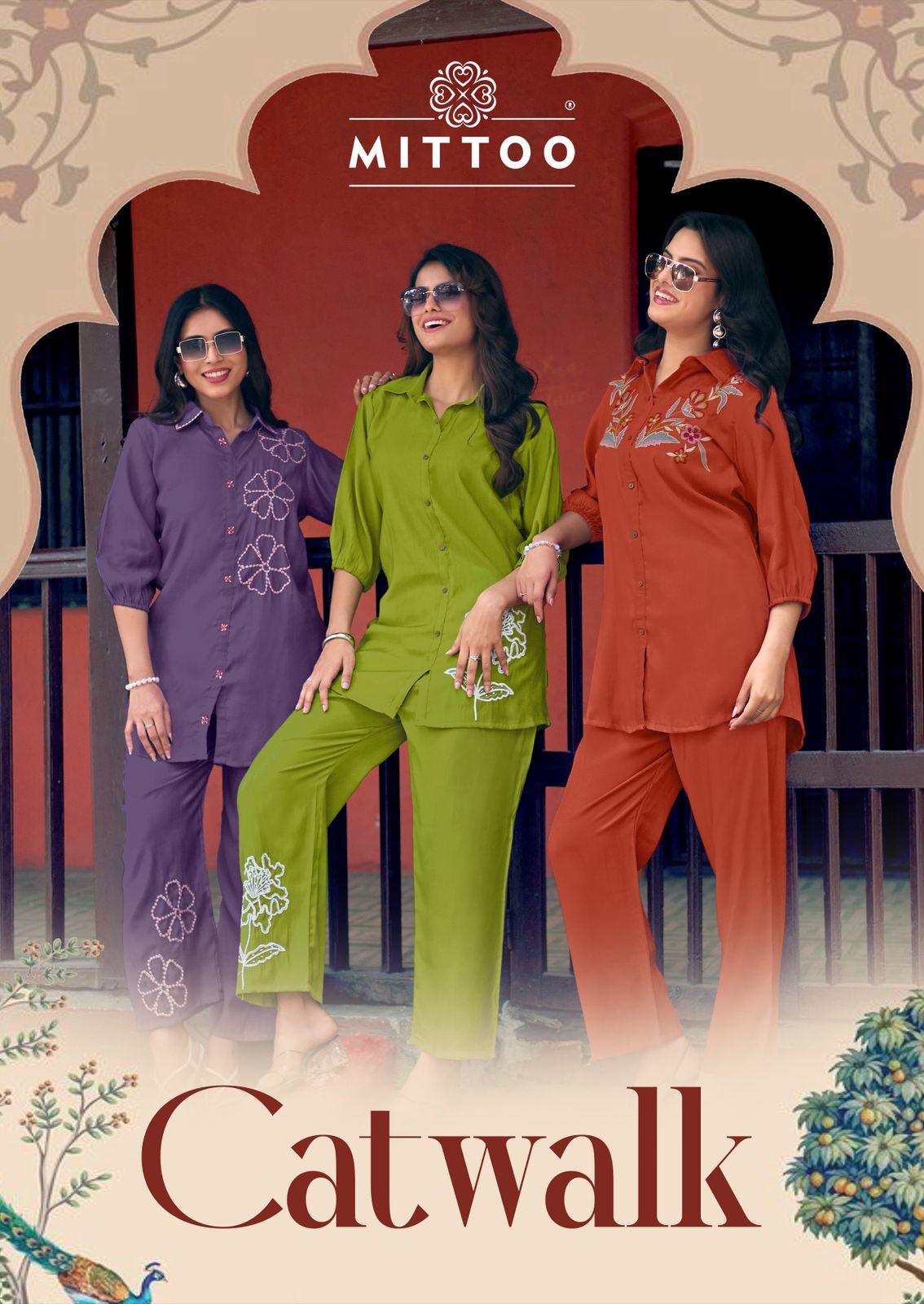 Mittoo Cat Walk Viscose Weaving Wholesale Co-Ord Set Collection