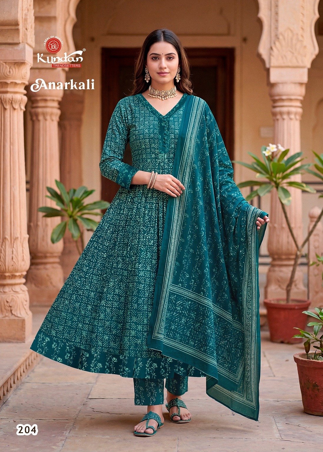 Kundan Anarkali Vol-2 Heavy Cotton Printed Wholesale Anarkali Style Readymade Suit Collection