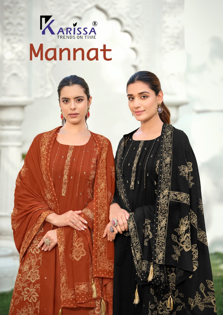 Karissa Mannat Bomaby Cotton Handworked Wholesale Kurti with Bottom Dupatta Collection