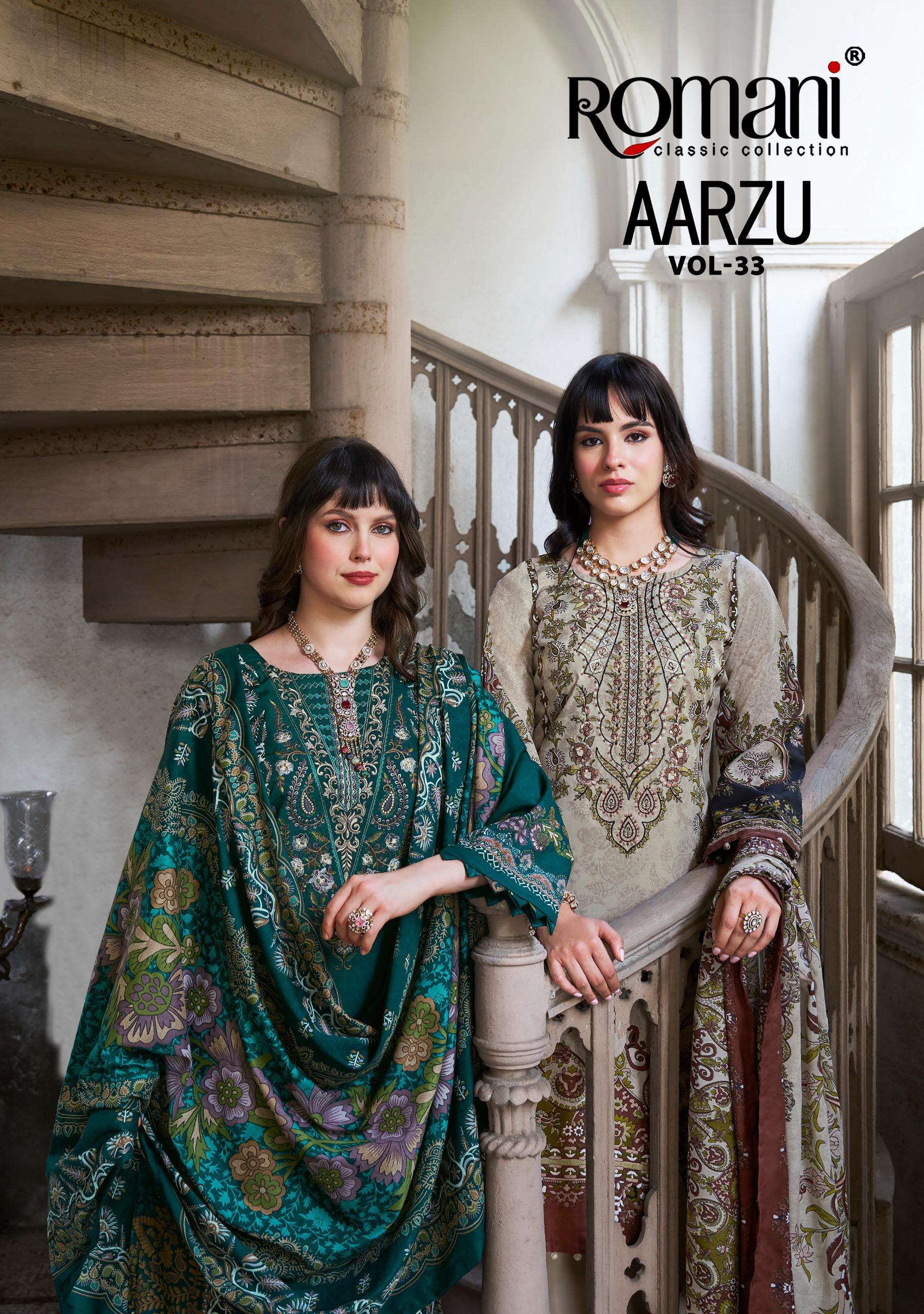 Romani Aarzu Vol-33 Soft Cotton Wholesale Pakistani Readymade Suit Collection